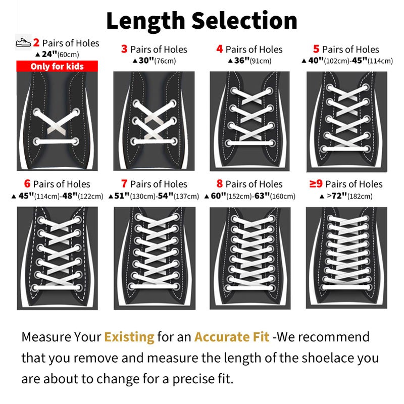 Handshop Flat Shoelaces 5/16" - Shoe Laces Replacements For Sneakers and Athletic Shoes Boots Black 114cm - Image 4